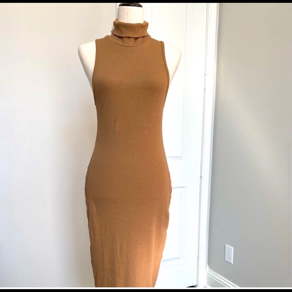 Zara Turtle Neck Ribbed Dress L - Picture 3 of 3